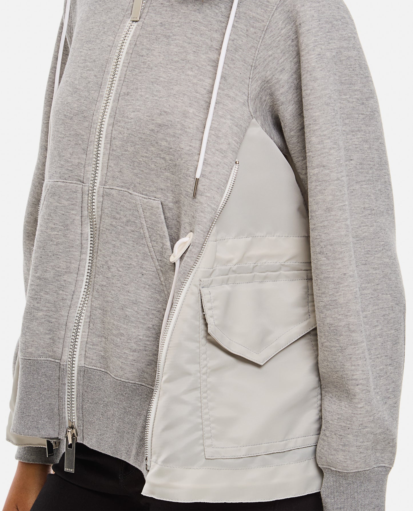 Sacai Women Sponge Sweat X Nylon Twill Hoodie SACAI