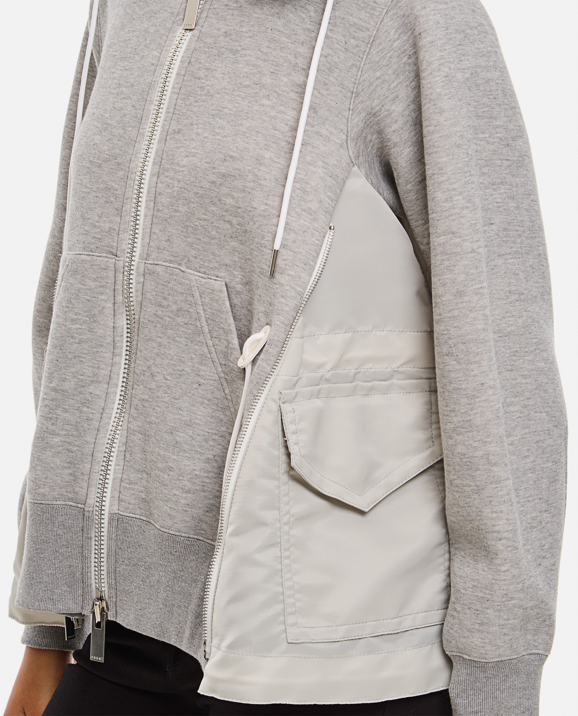 Sacai Women Sponge Sweat X Nylon Twill Hoodie SACAI