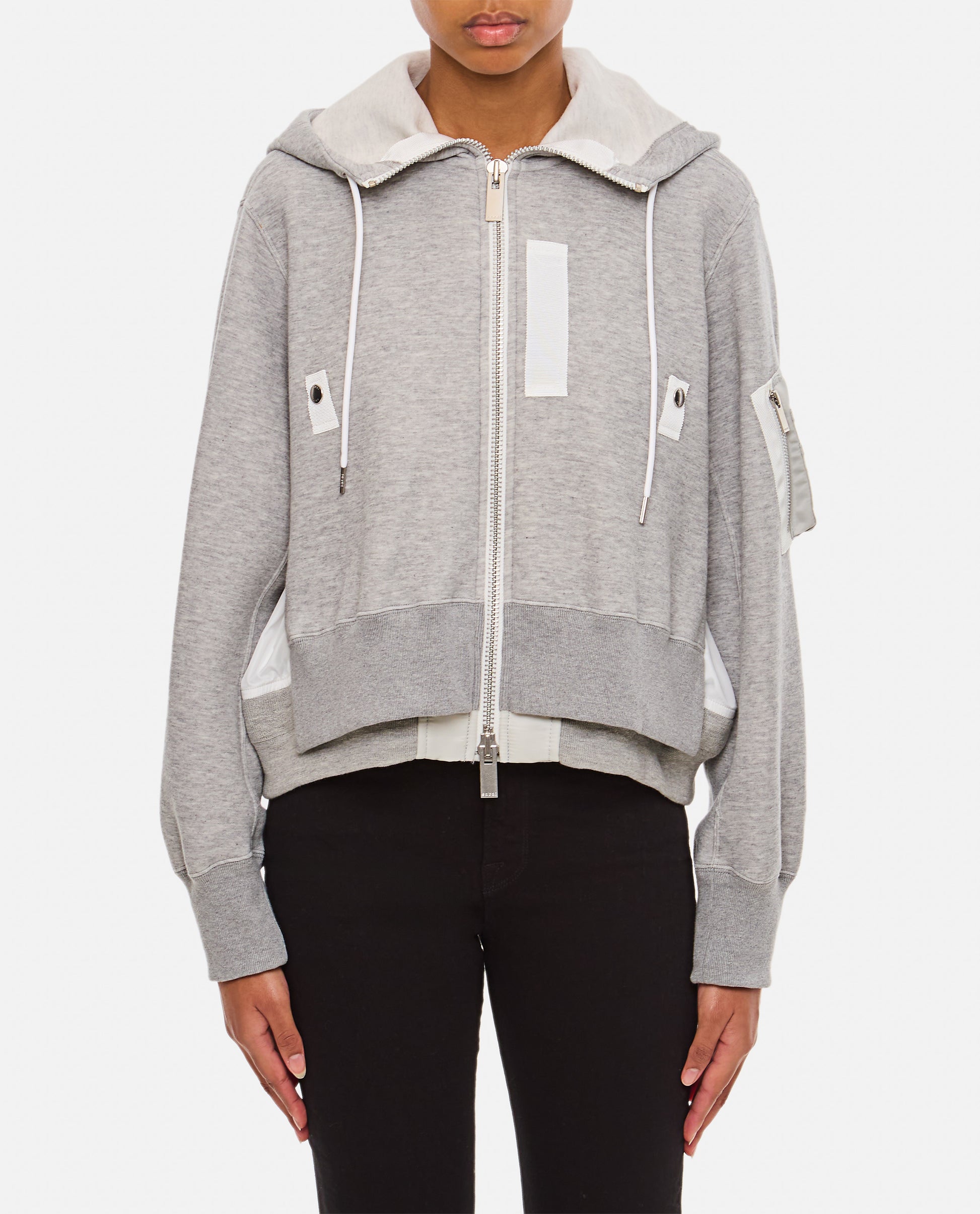 Sacai Women Sponge Sweat X Nylon Twill Hoodie SACAI