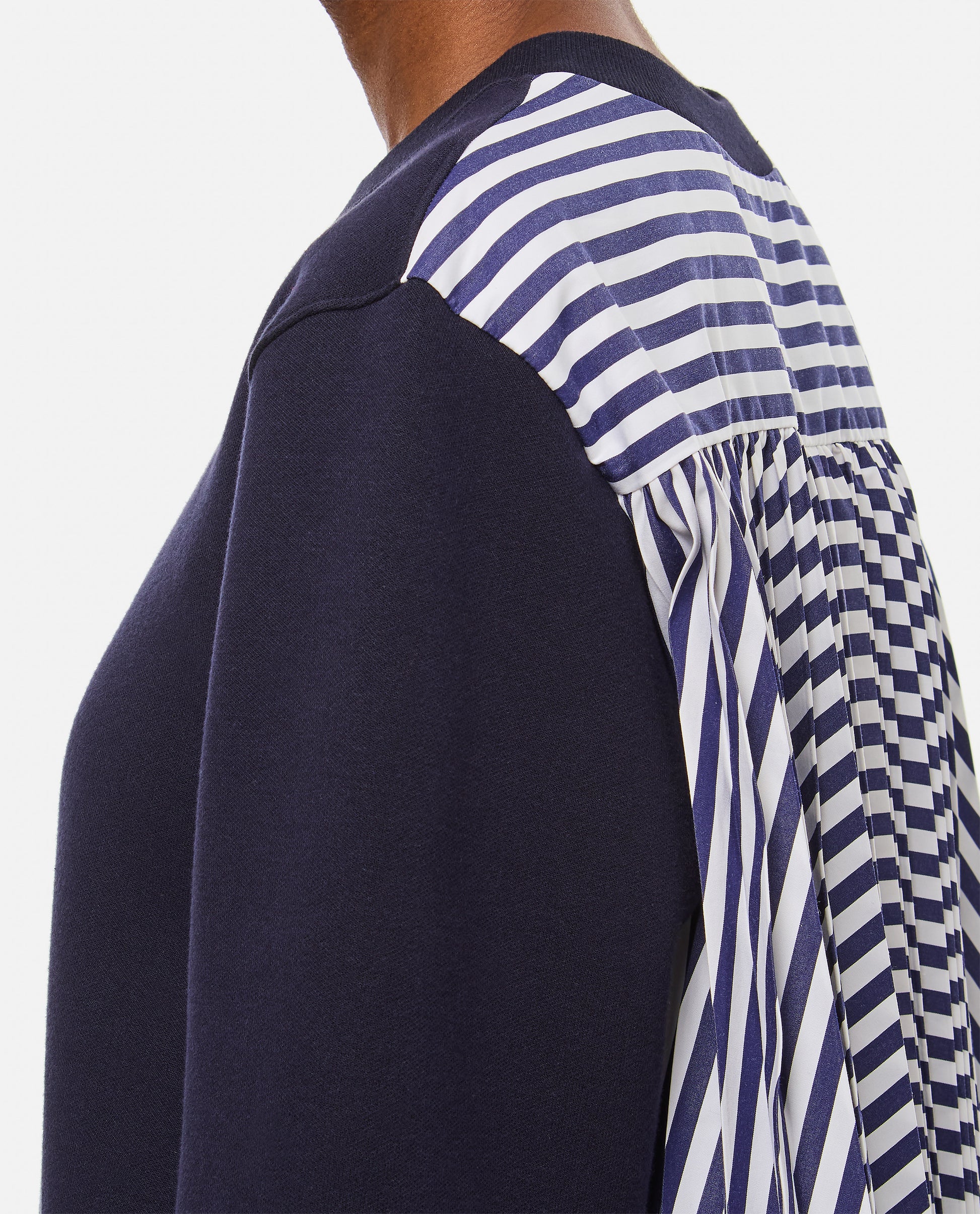 Sacai Women Sweatshirt With Pleated Fabric Back SACAI