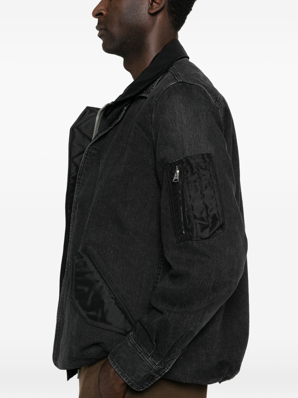 Sacai Men Denim And Nylon Jacket SACAI