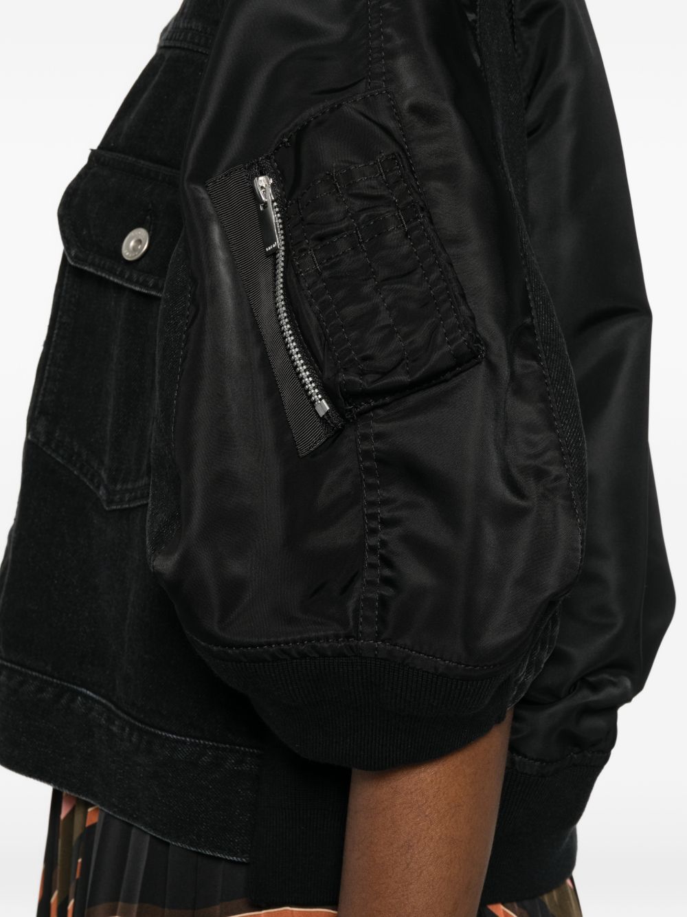 Sacai Women Nylon And Denim Jacket SACAI