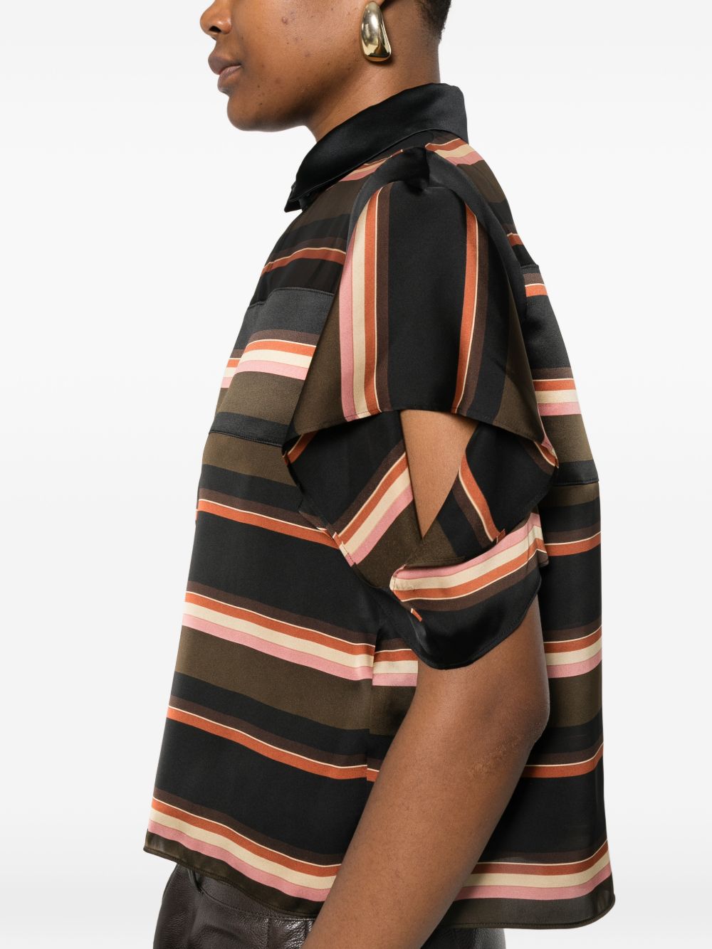 Sacai Women Striped Polo Shirt SACAI