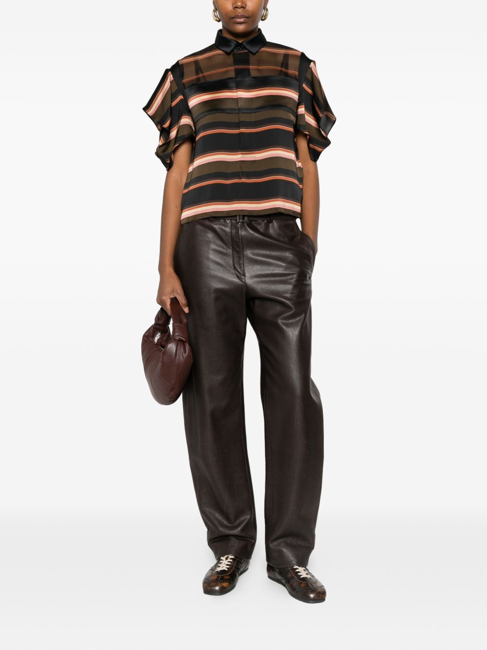 Sacai Women Striped Polo Shirt SACAI