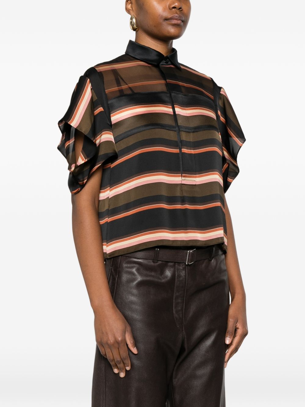 Sacai Women Striped Polo Shirt SACAI