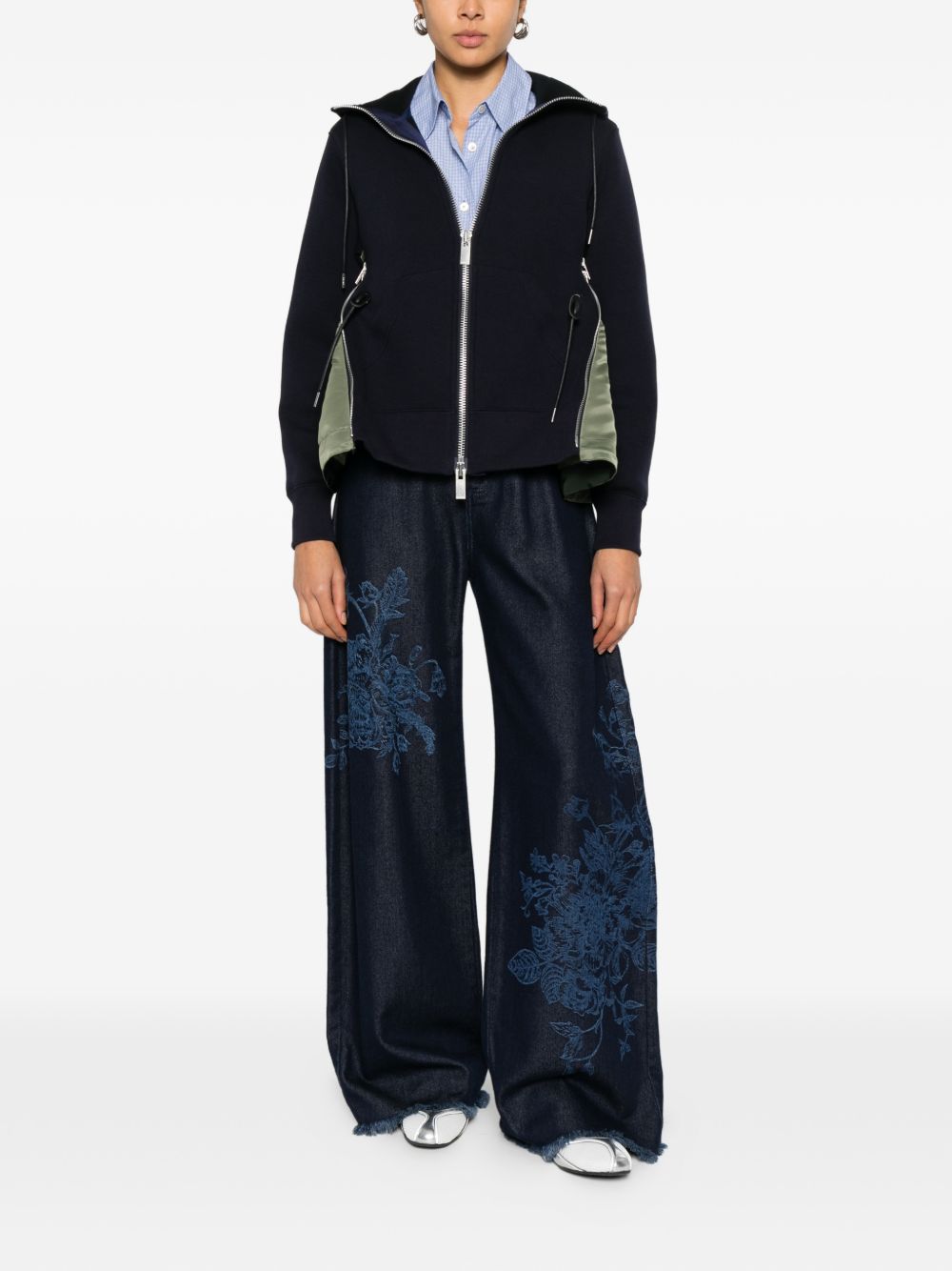 Sacai Women Cotton Zipped Hoodie SACAI