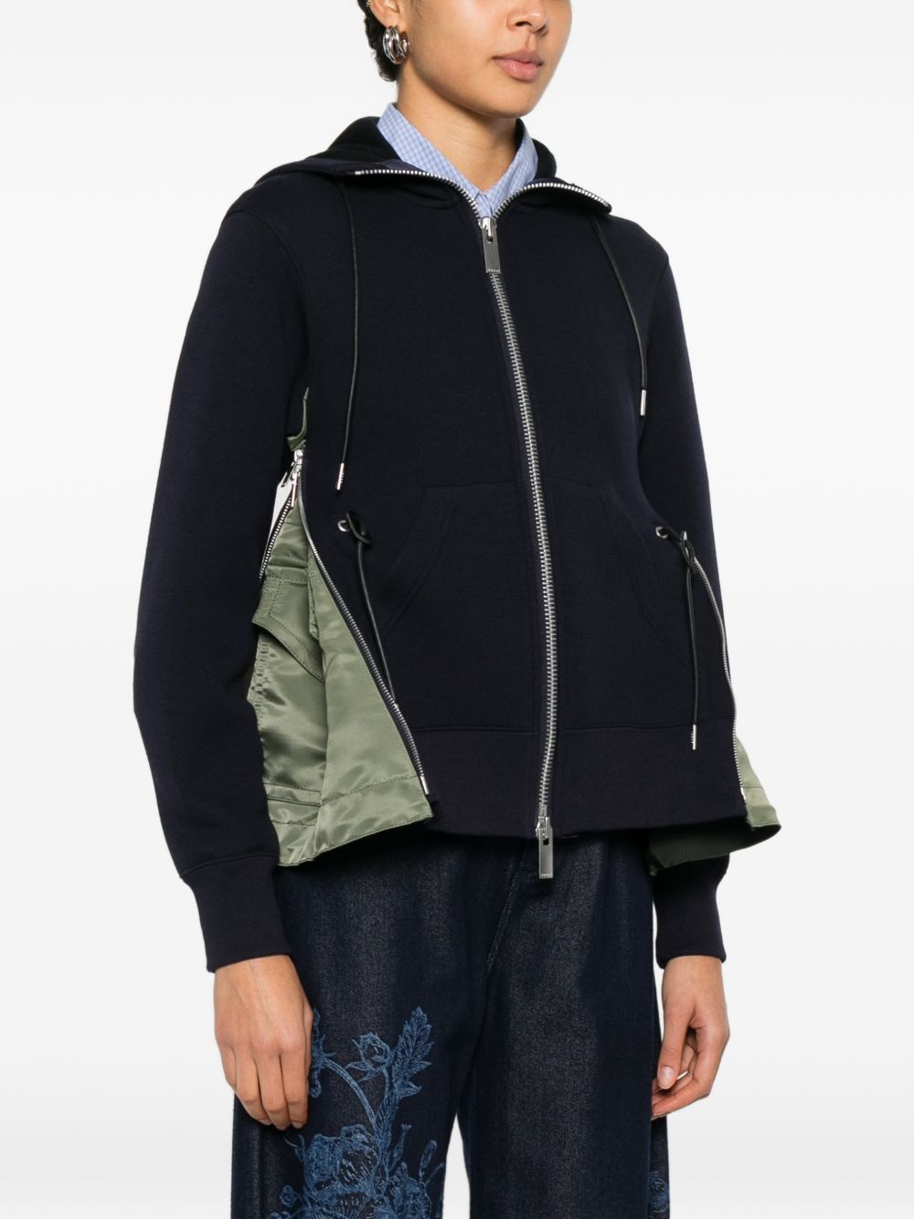 Sacai Women Cotton Zipped Hoodie SACAI