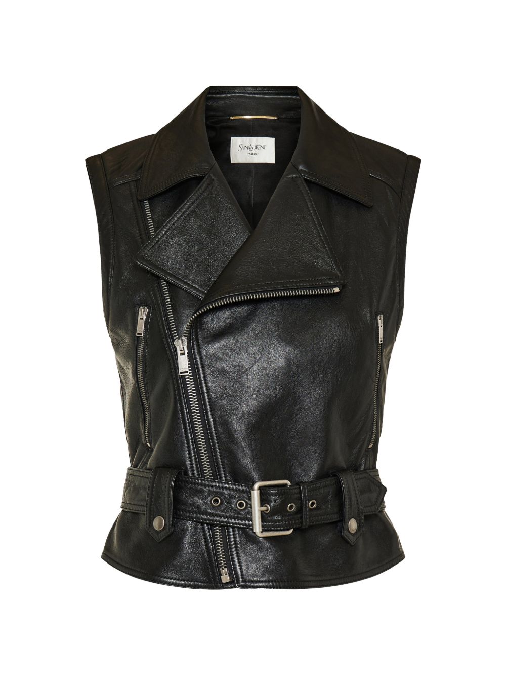 Saint Laurent Women Leather Biker Vest SAINT LAURENT
