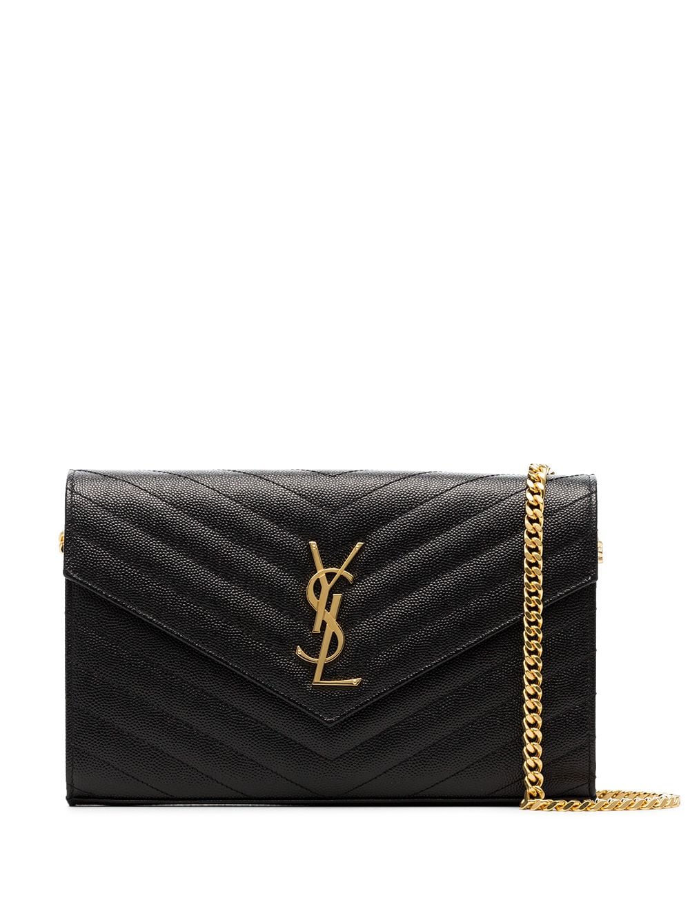 Saint Laurent Women Cassandre Leather Wallet On Chain SAINT LAURENT