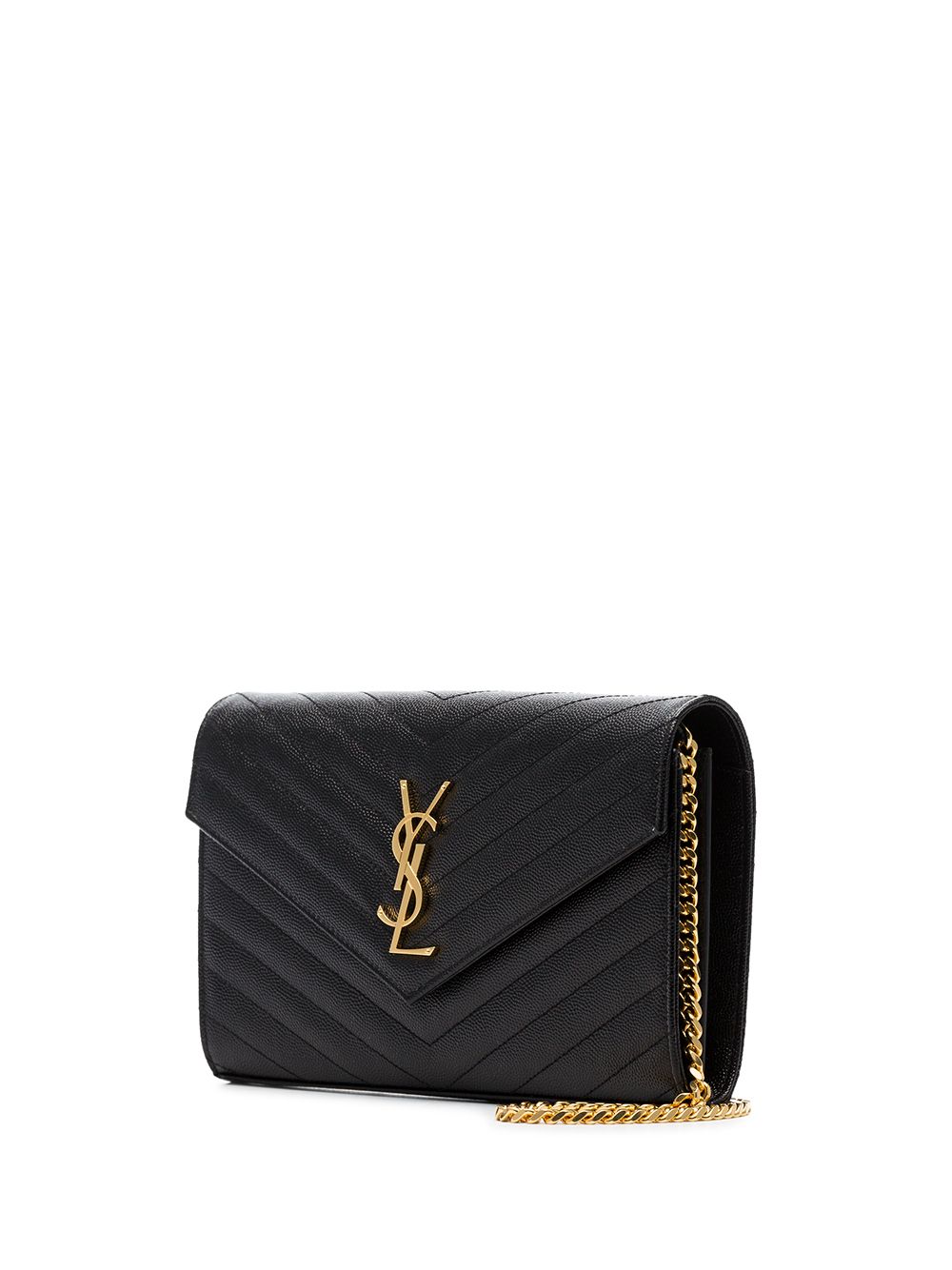 Saint Laurent Women Cassandre Leather Wallet On Chain SAINT LAURENT
