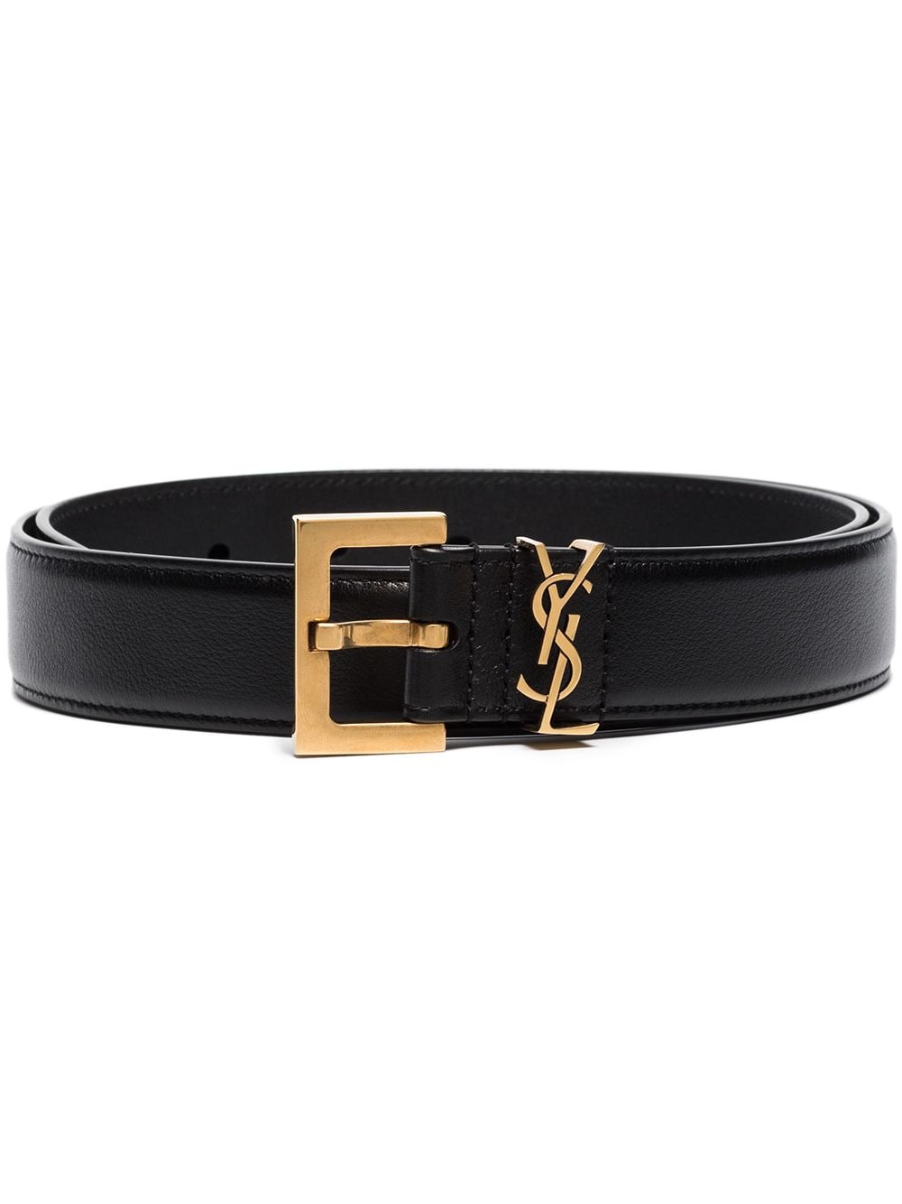 Saint Laurent Women Cassandre Leather Belt