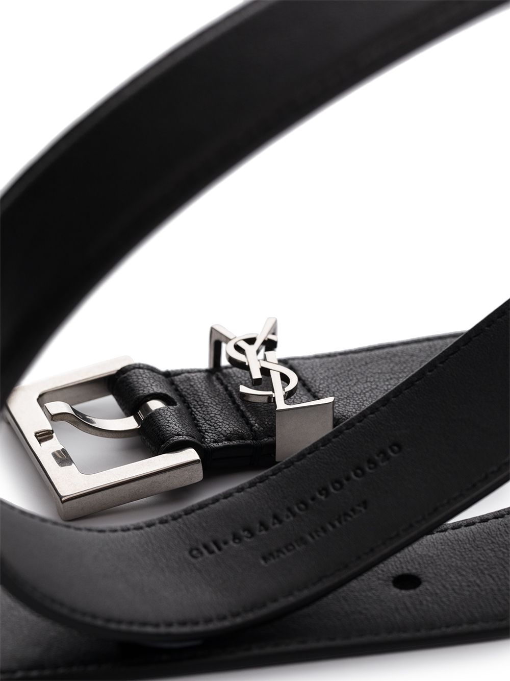 Saint Laurent Men Cassandre Leather Belt