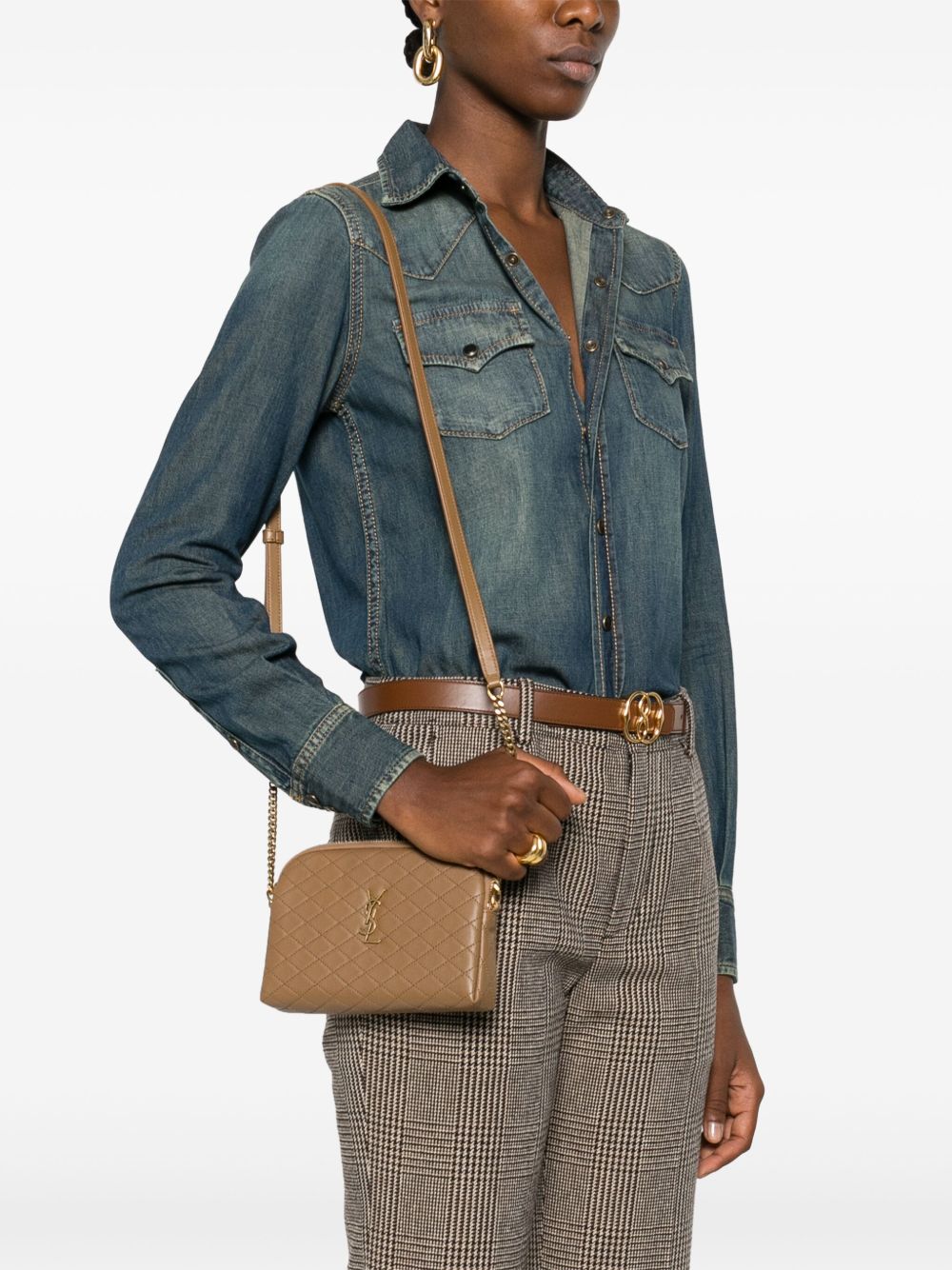 Saint Laurent Women Gaby Mini Leather Crossbody Bag SAINT LAURENT