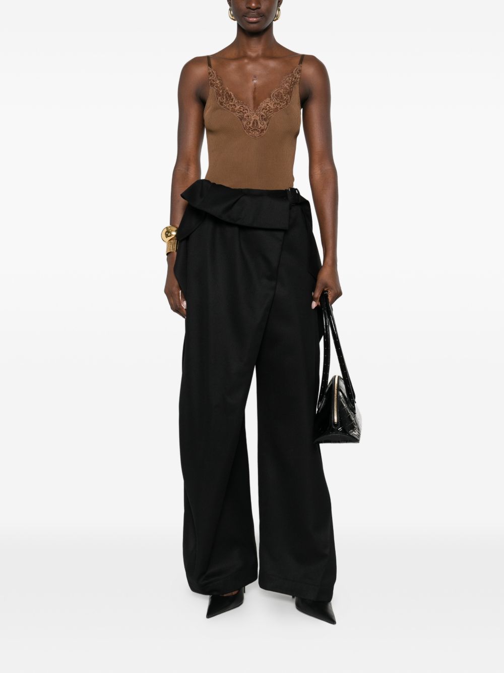 Saint Laurent Women Lace Silk Top SAINT LAURENT