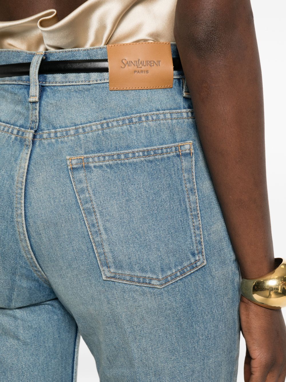 Saint Laurent Women Denim Cotton Flared Jeans SAINT LAURENT