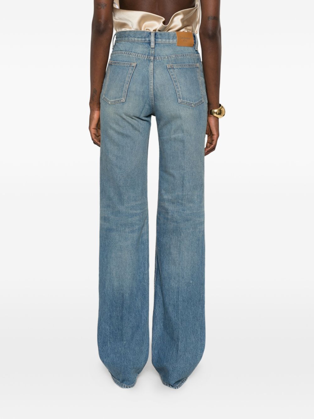 Saint Laurent Women Denim Cotton Flared Jeans SAINT LAURENT