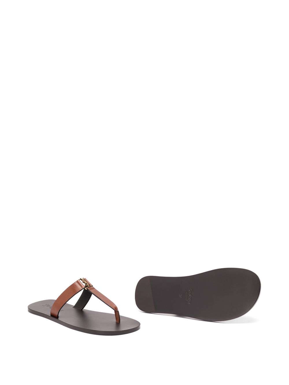 Saint Laurent Women Cassandra Leather Thong Sandals SAINT LAURENT