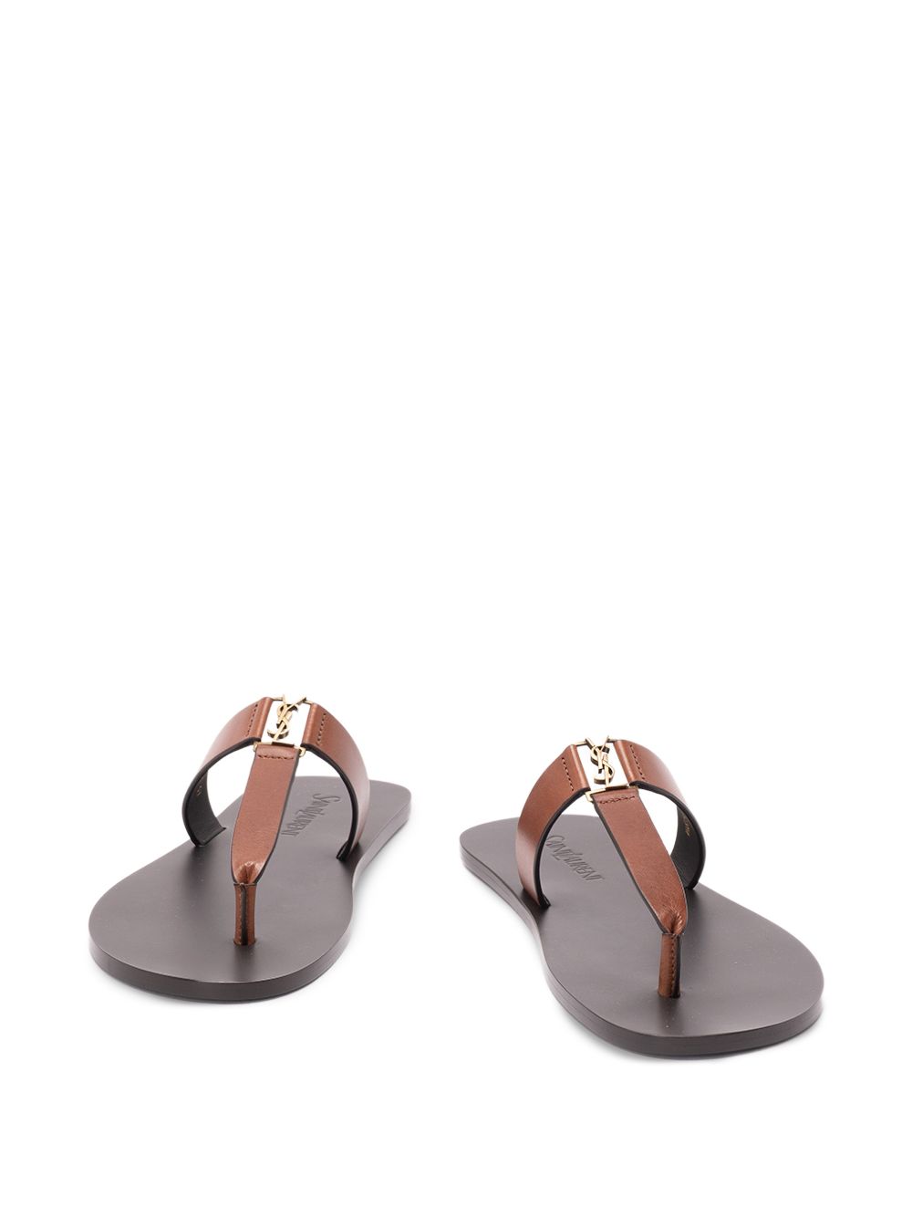 Saint Laurent Women Cassandra Leather Thong Sandals SAINT LAURENT