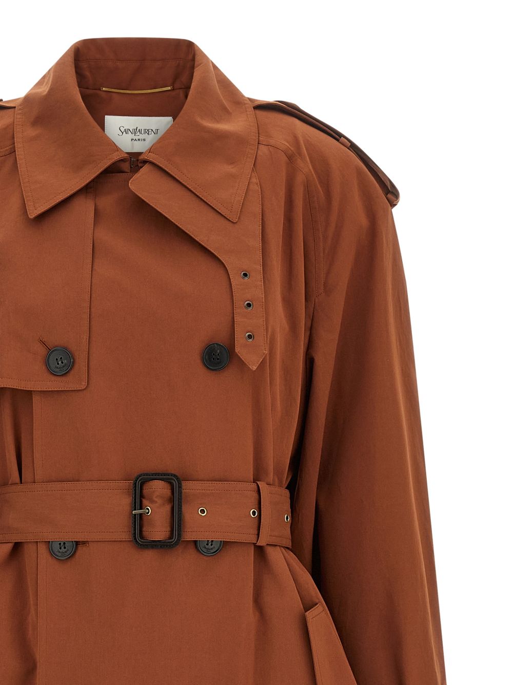 Saint Laurent Women Cotton And Silk Trench Coat SAINT LAURENT