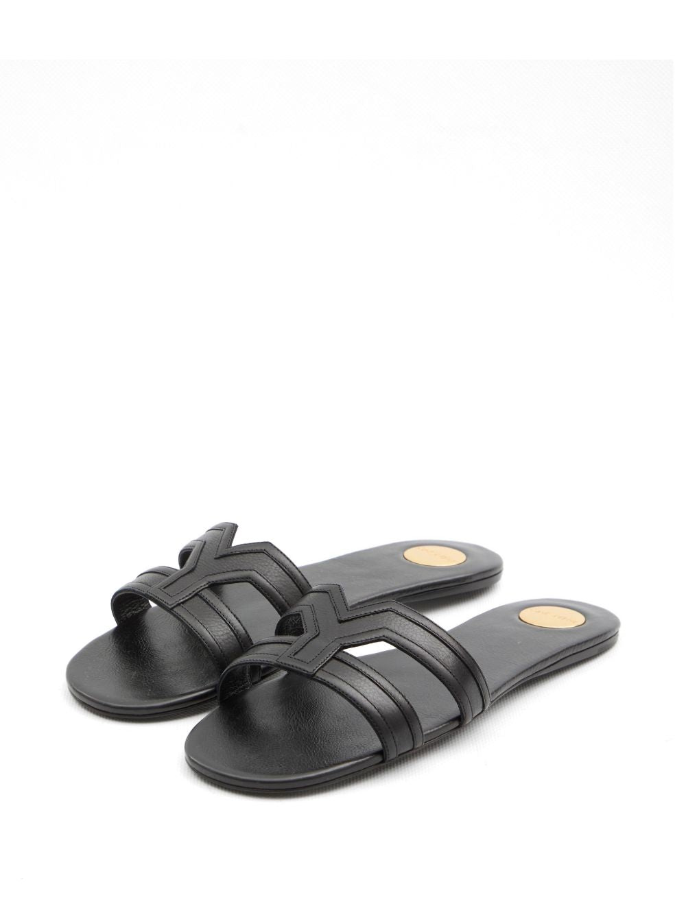 Saint Laurent Women Mabrouka Leather Flat Sandals SAINT LAURENT