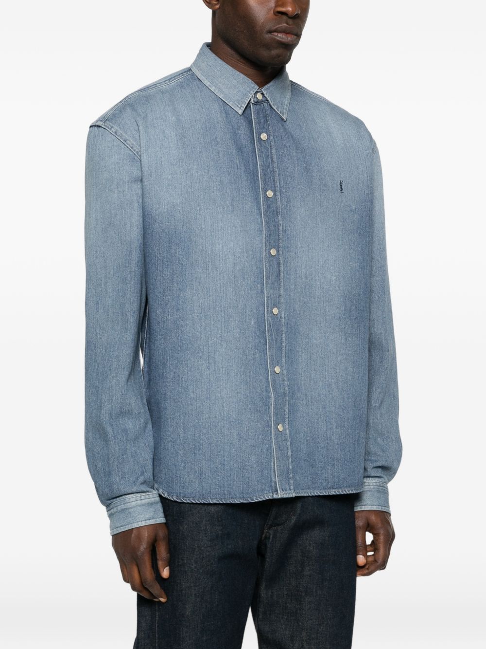 Saint Laurent Men Denim Cotton Shirt SAINT LAURENT