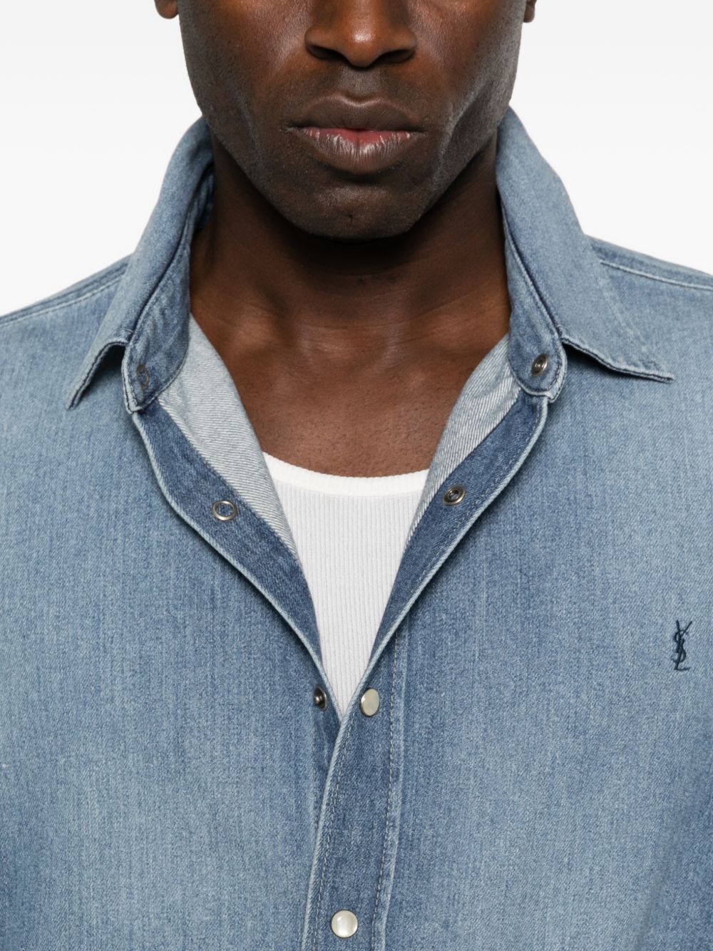 Saint Laurent Men Denim Cotton Shirt SAINT LAURENT