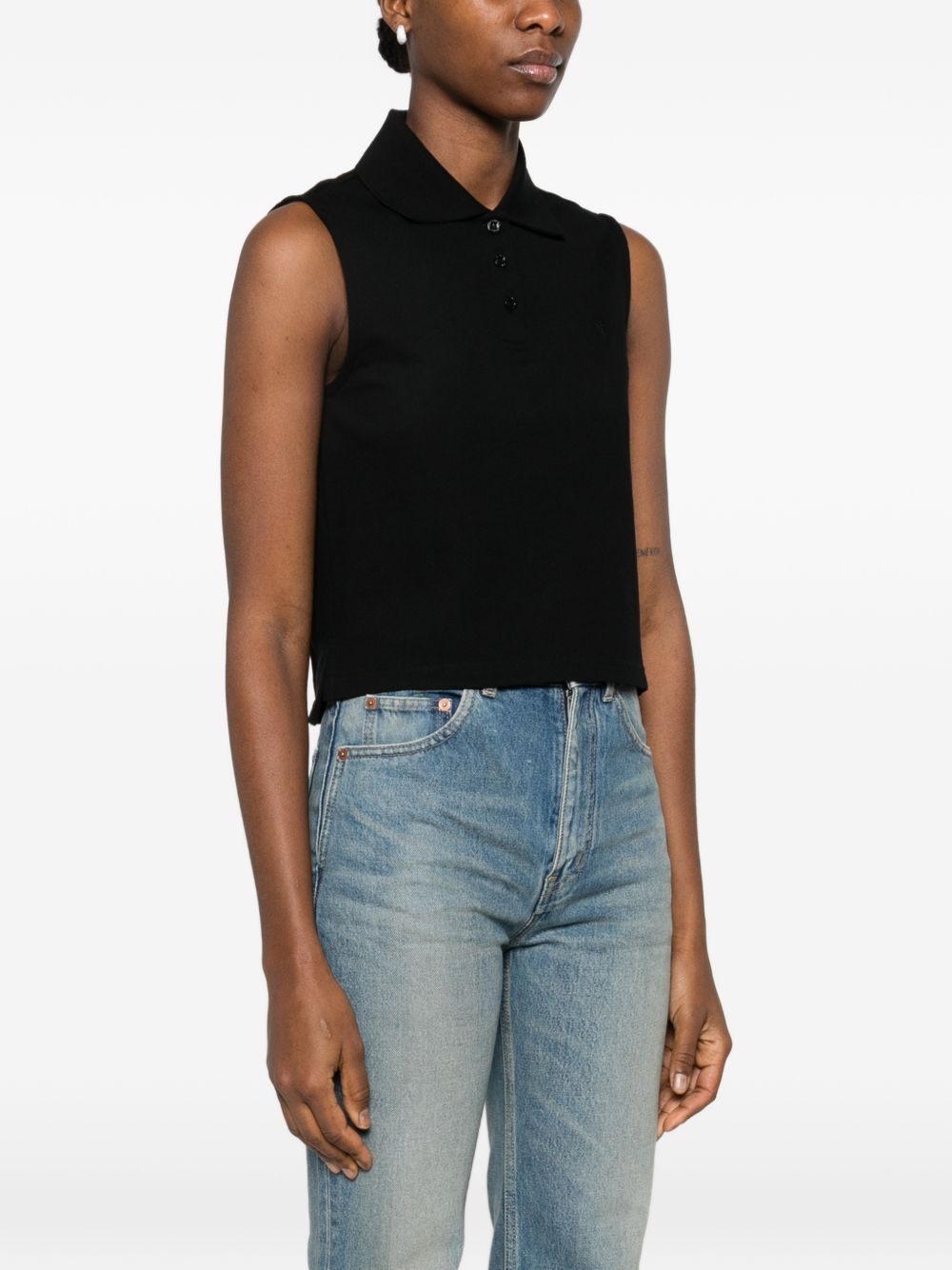 Saint Laurent Women Cotton Sleeveless Polo Shirt SAINT LAURENT