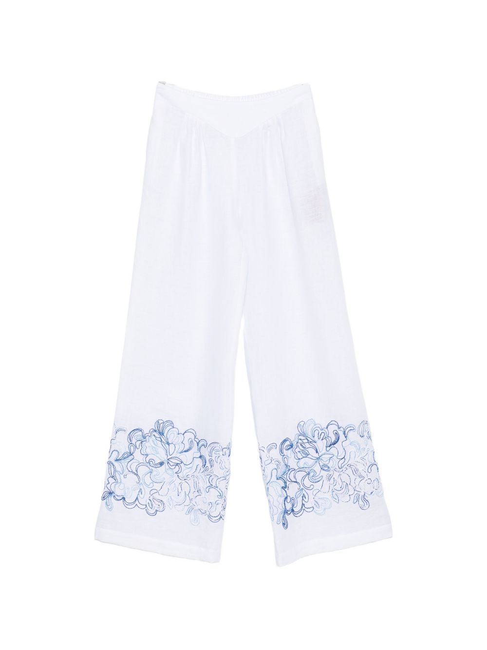 Ermanno Scervino Women Embroidered Linen Trousers ERMANO SCERVINO