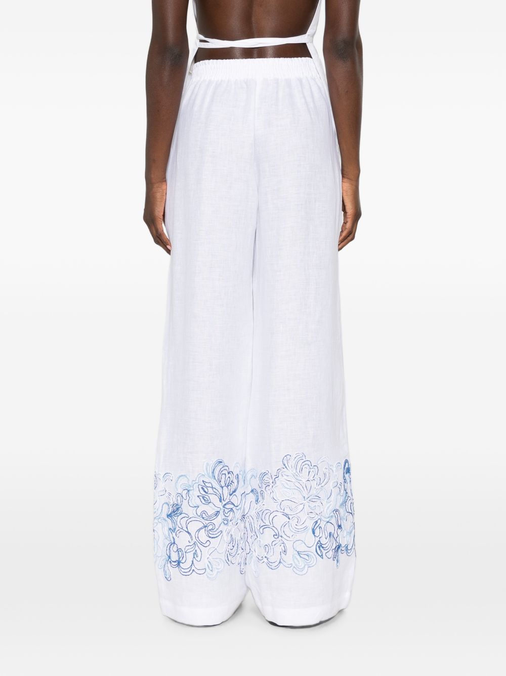Ermanno Scervino Women Embroidered Linen Trousers ERMANO SCERVINO