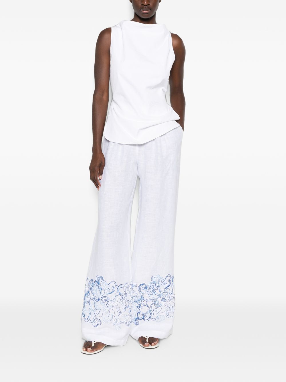 Ermanno Scervino Women Embroidered Linen Trousers ERMANO SCERVINO