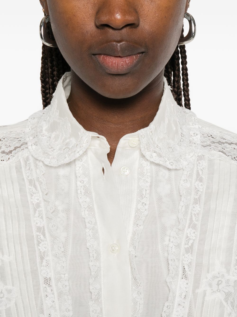 Ermanno Scervino Women Cotton And Silk Embroidered Shirt ERMANO SCERVINO