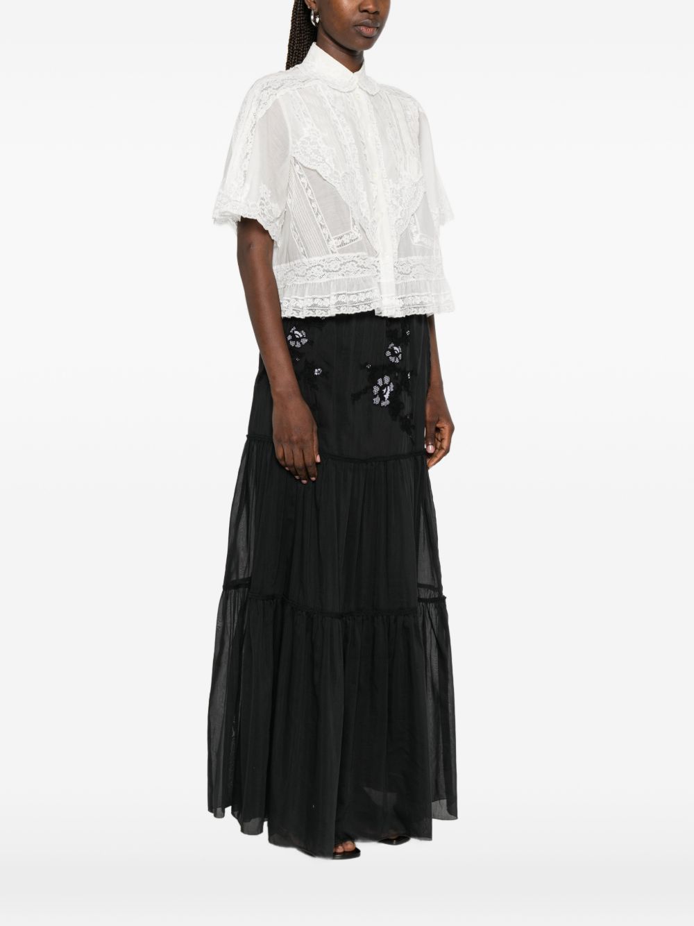 Ermanno Scervino Women Cotton And Silk Embroidered Shirt ERMANO SCERVINO