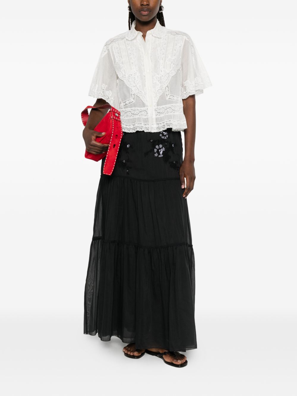 Ermanno Scervino Women Cotton And Silk Embroidered Shirt ERMANO SCERVINO
