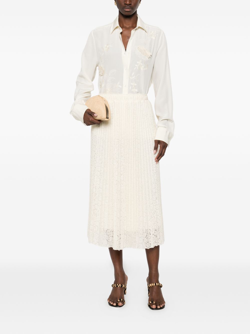 Ermanno Scervino Women Embroidered Silk Shirt ERMANO SCERVINO