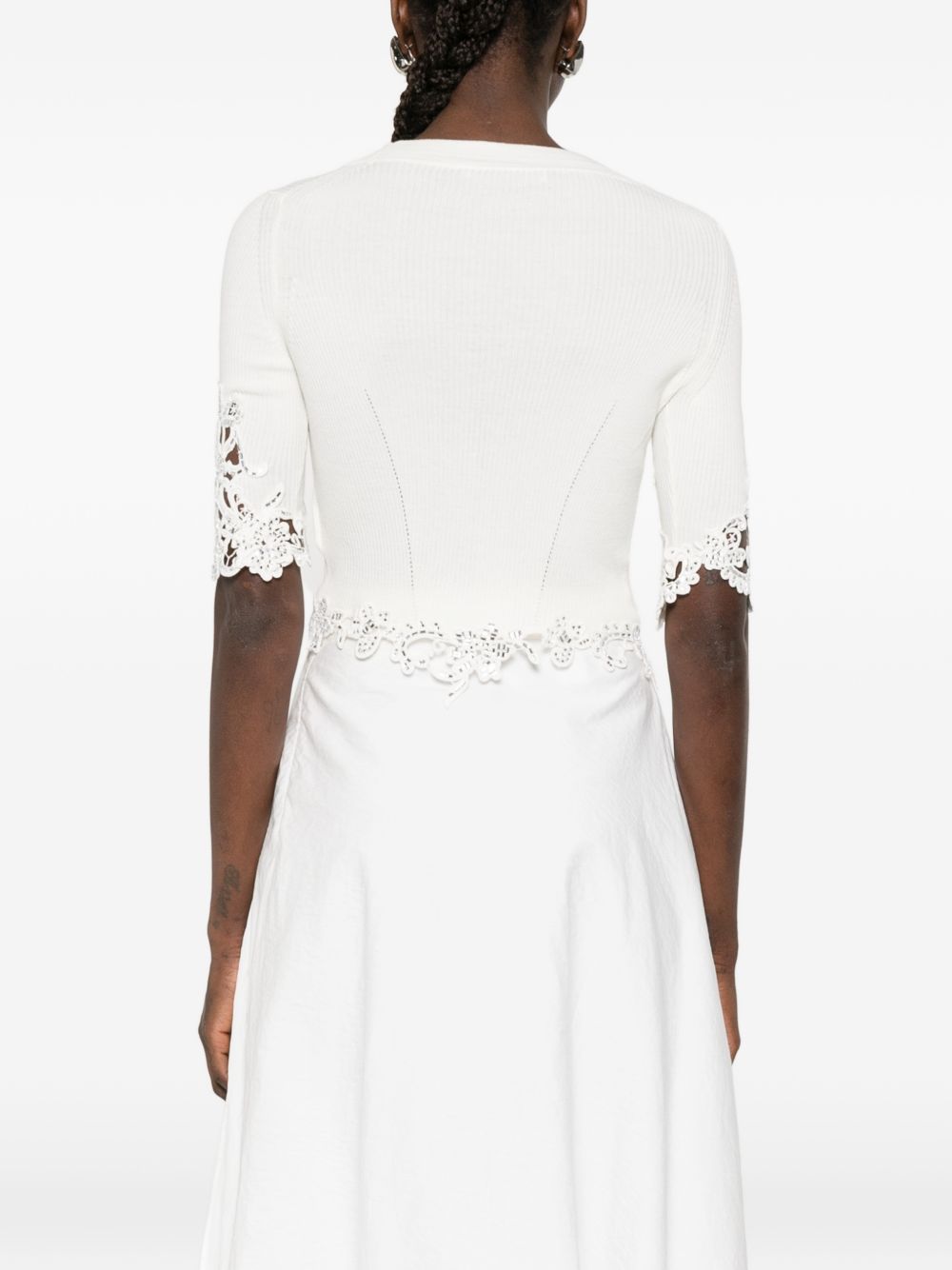 Ermanno Scervino Women Embroidered Cotton Cardigan ERMANO SCERVINO