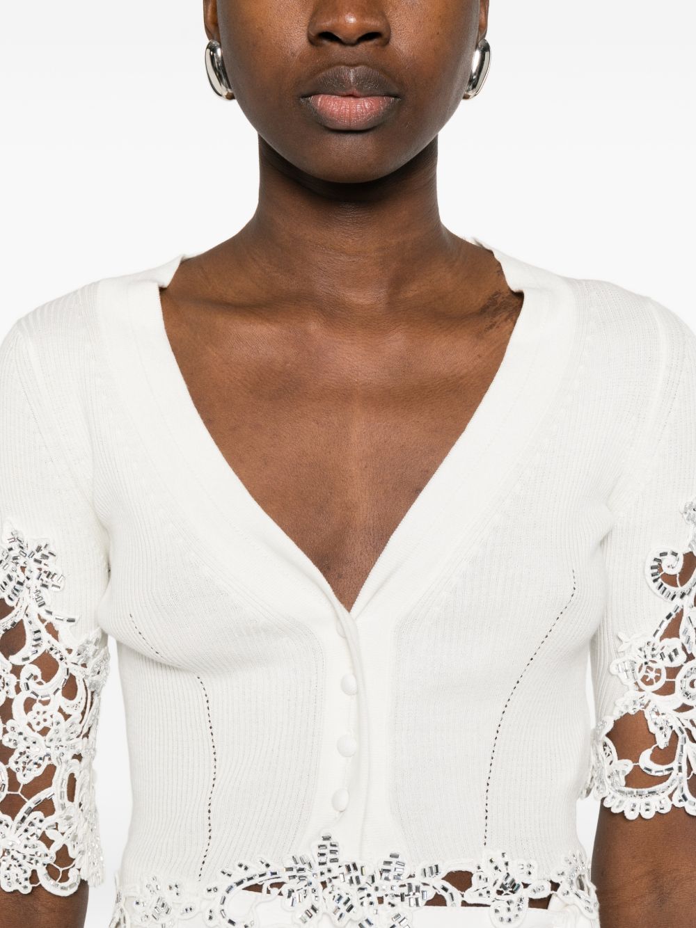 Ermanno Scervino Women Embroidered Cotton Cardigan ERMANO SCERVINO