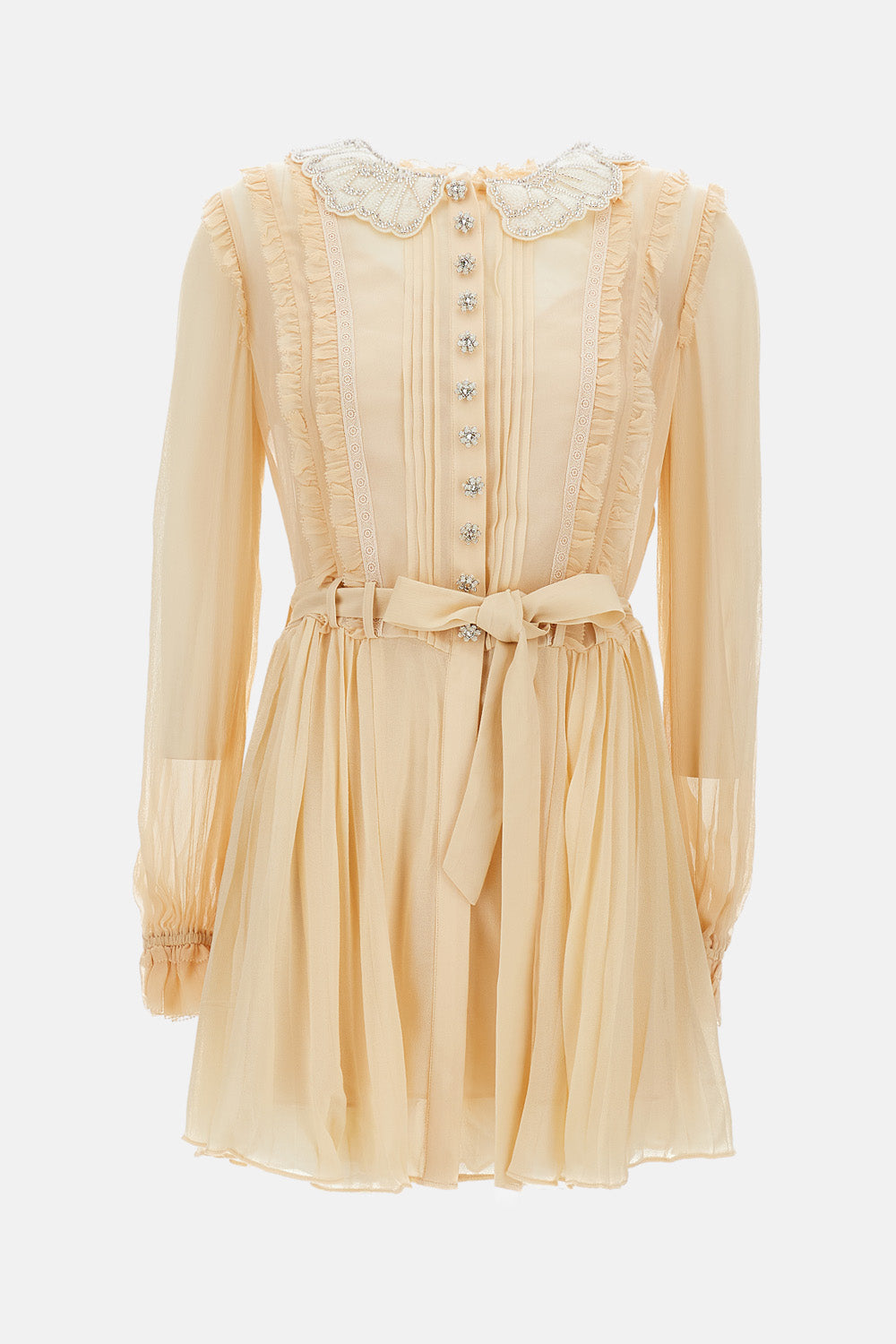 Self-Portrait Women Pleated Georgette Mini Dress SELF-PORTRAIT