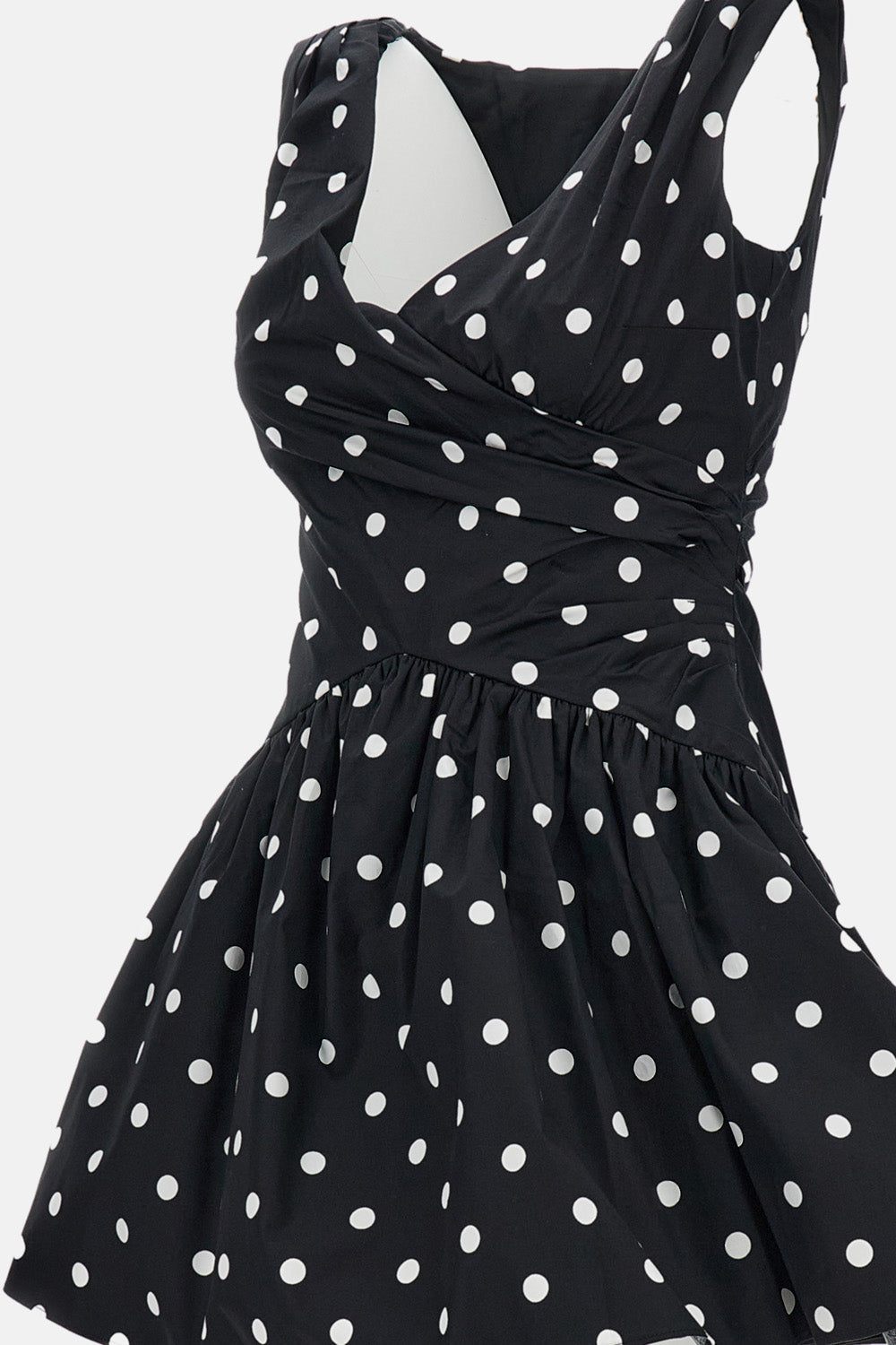 Self-Portrait Women Black Polka Dot Cotton Mini Dress