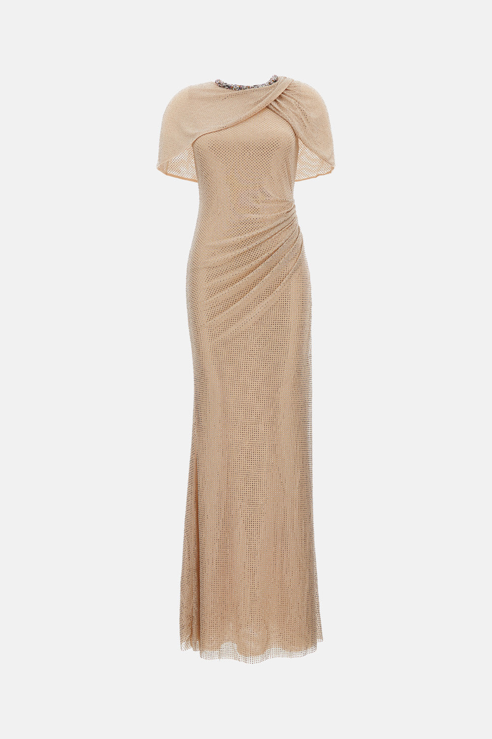 Self-Portrait Women Champagne Rhinestone Maxi Dress SELF-PORTRAIT