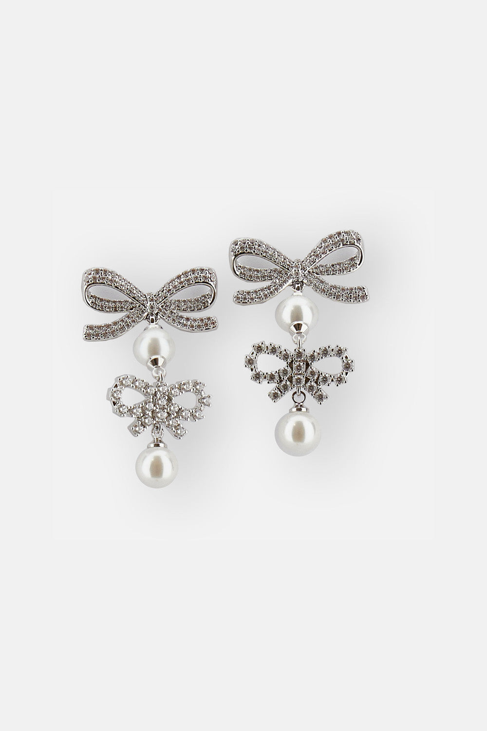 Self-Portrait Women Double Bow Pearl Earrings SELF-PORTRAIT