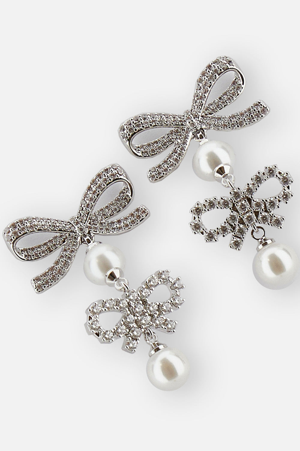 Self-Portrait Women Double Bow Pearl Earrings SELF-PORTRAIT