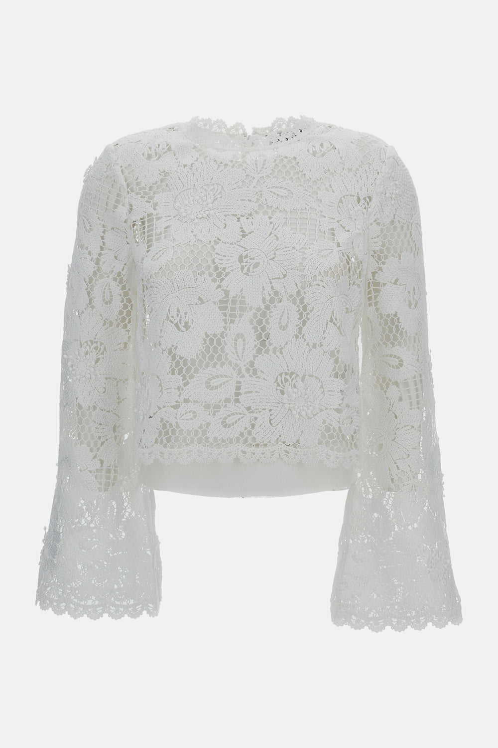 Self-Portrait Women White Crochet Lace Top SELF-PORTRAIT