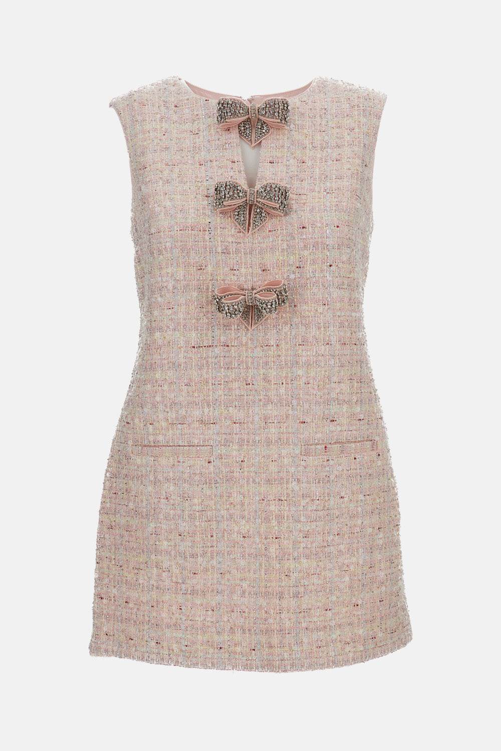 Self-Portrait Women Sequin Boucle Bow Mini Dress SELF-PORTRAIT