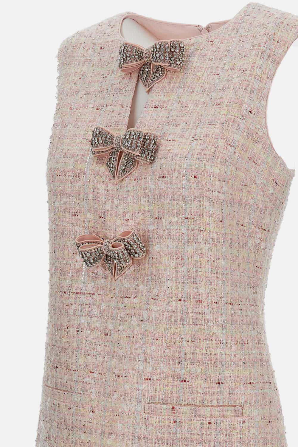 Self-Portrait Women Sequin Boucle Bow Mini Dress SELF-PORTRAIT