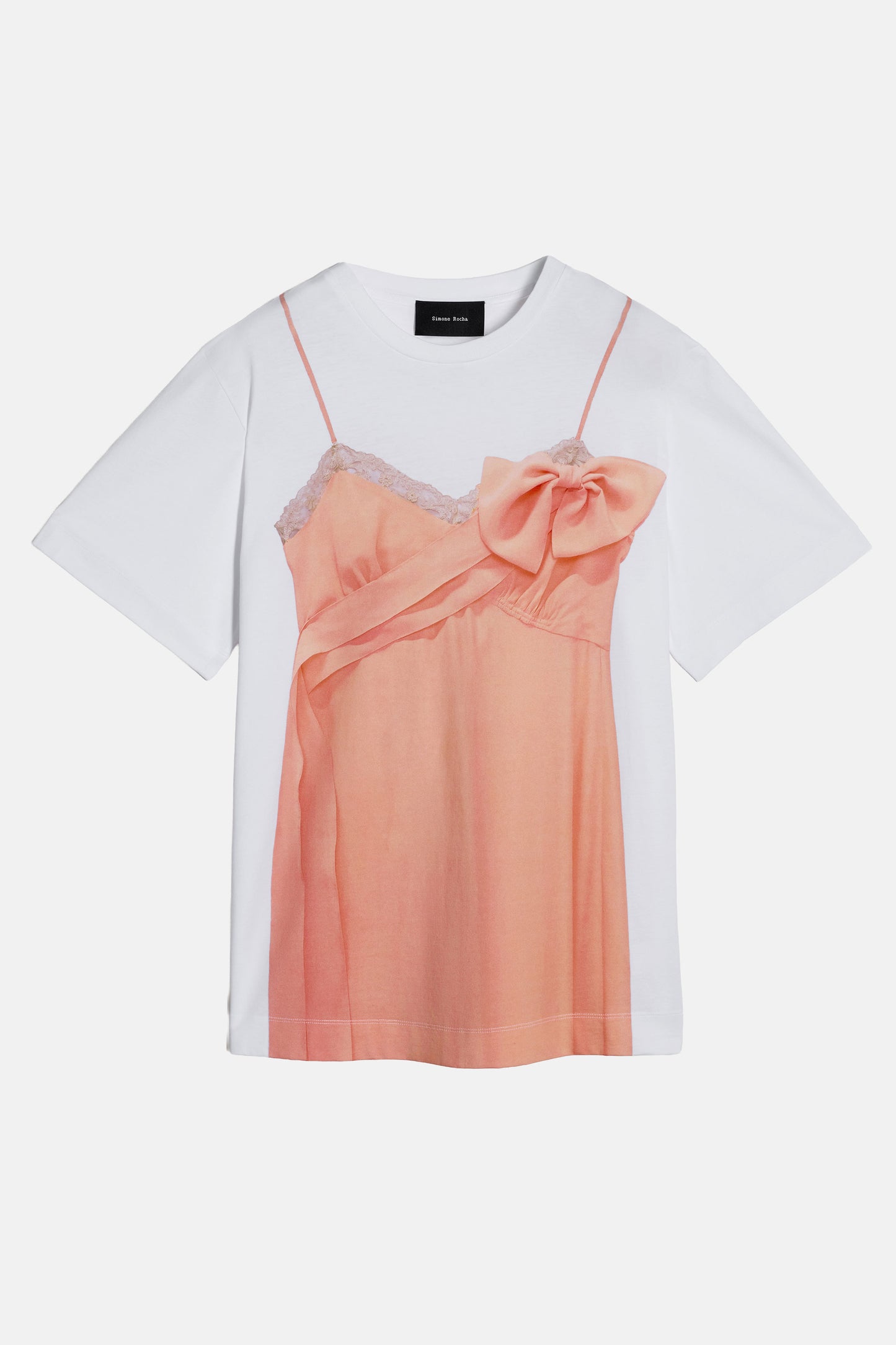 Simone Rocha Women Bow Sash Slip Dress Trompe L'oeil Print T-Shirt SIMONE ROCHA
