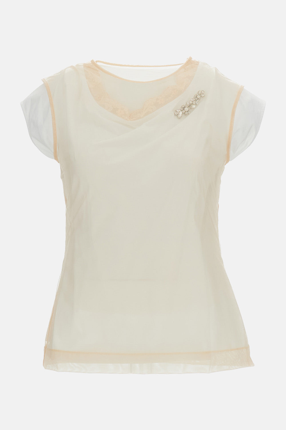 Simone Rocha Women Layered Lace Trim T-Shirt W/ Emb SIMONE ROCHA