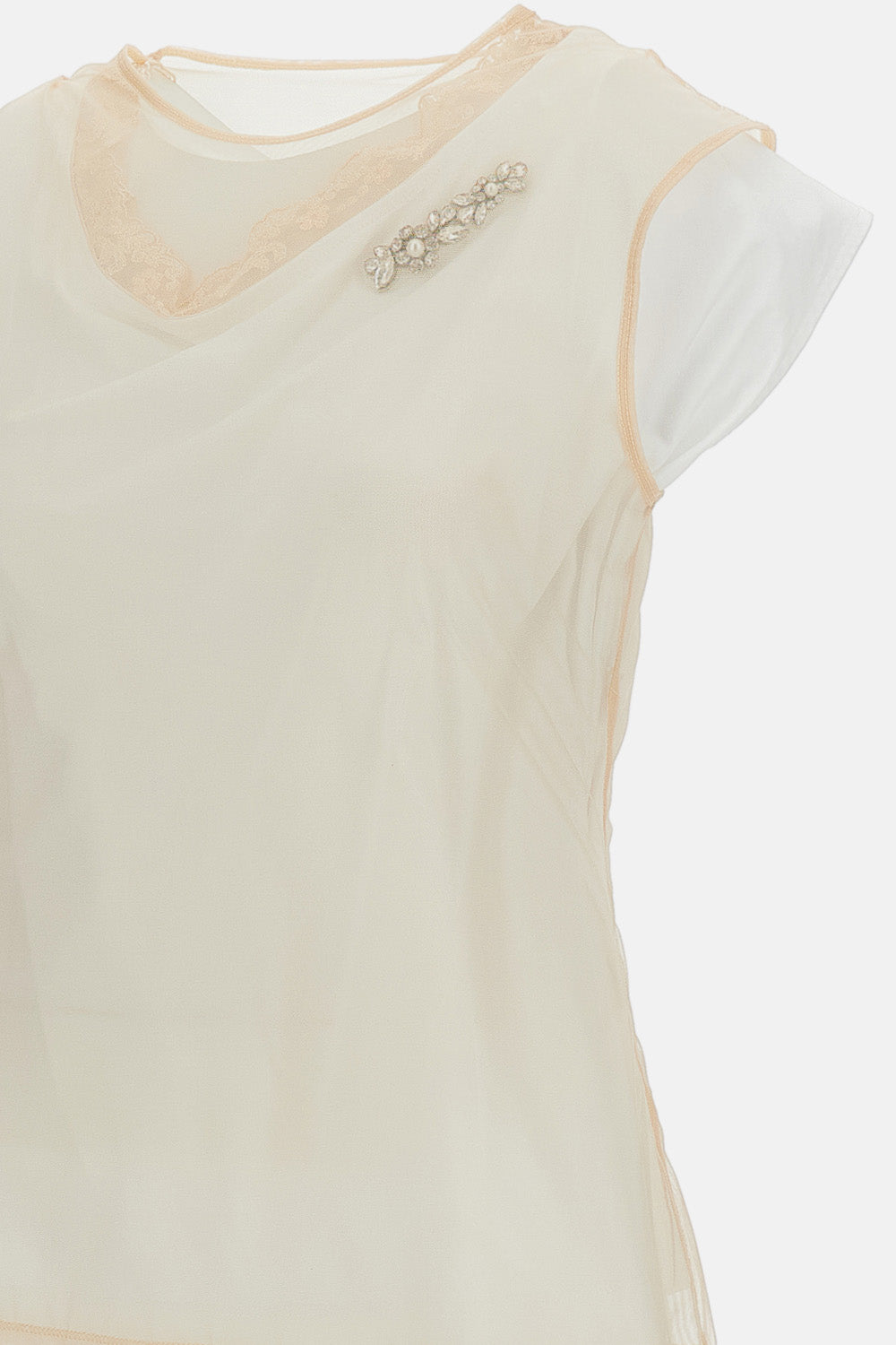 Simone Rocha Women Layered Lace Trim T-Shirt W/ Emb SIMONE ROCHA