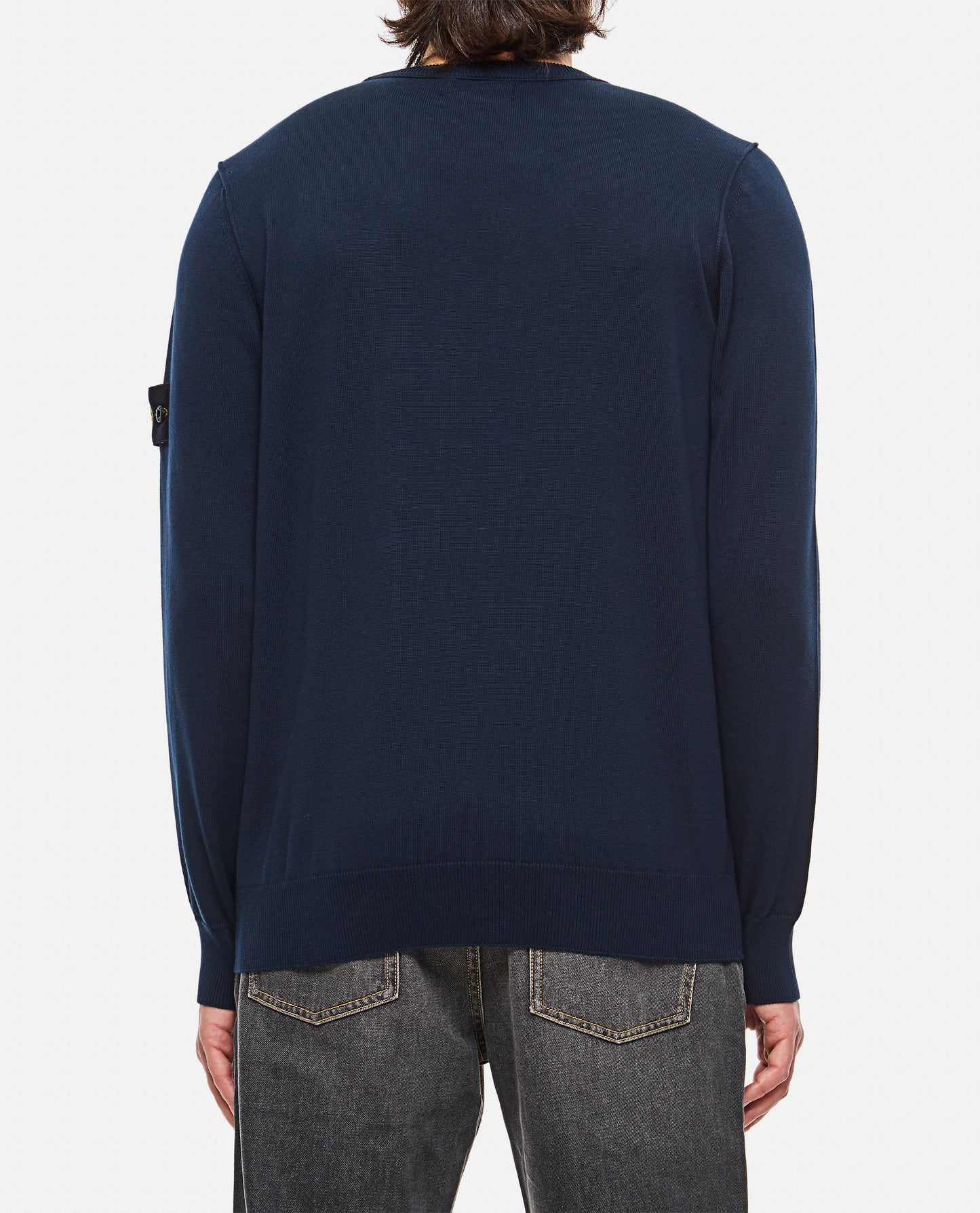 Stone Island Men Cotton Pullover With Logo Badge STONE ISLAND