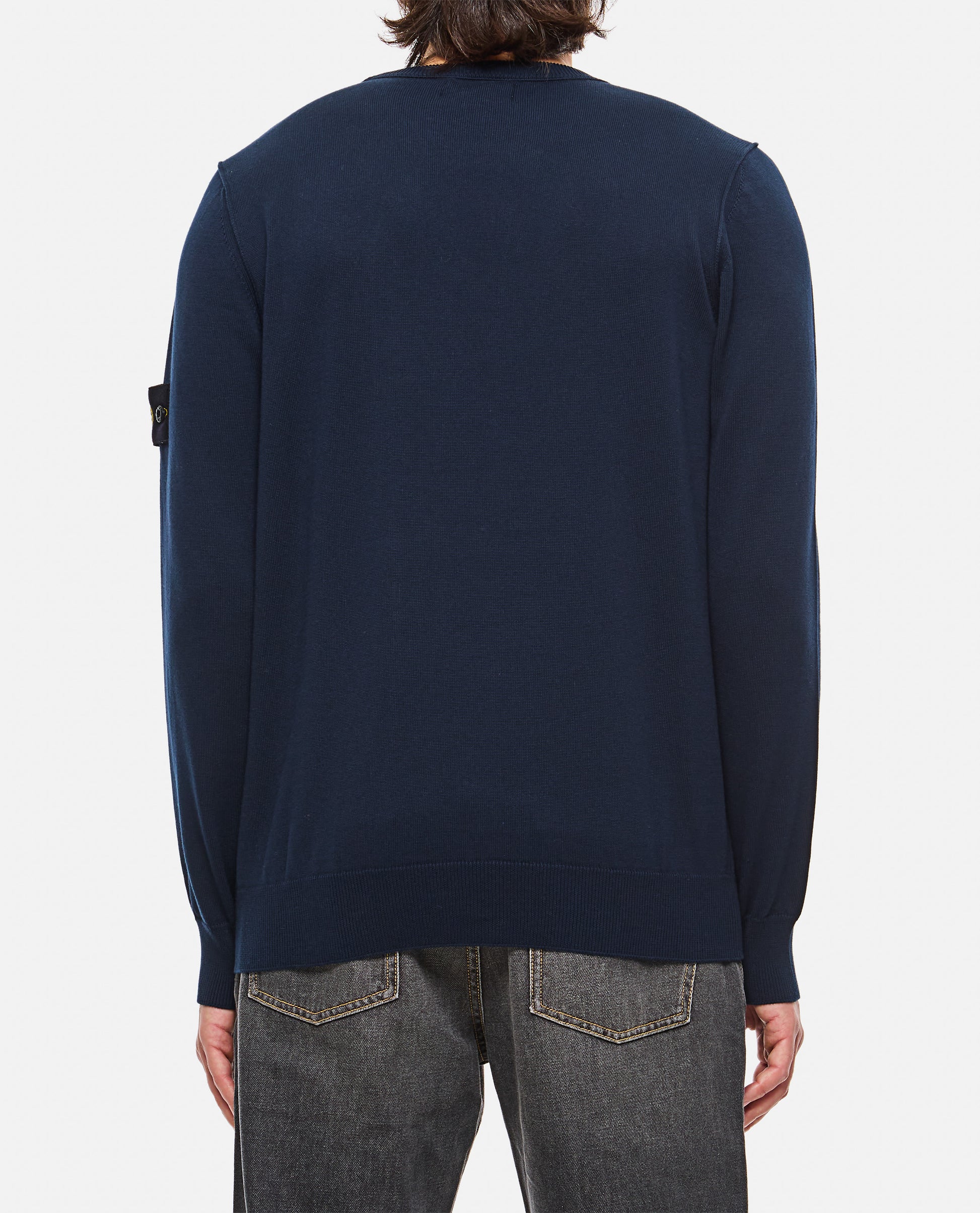 Stone Island Men Cotton Pullover With Logo Badge STONE ISLAND