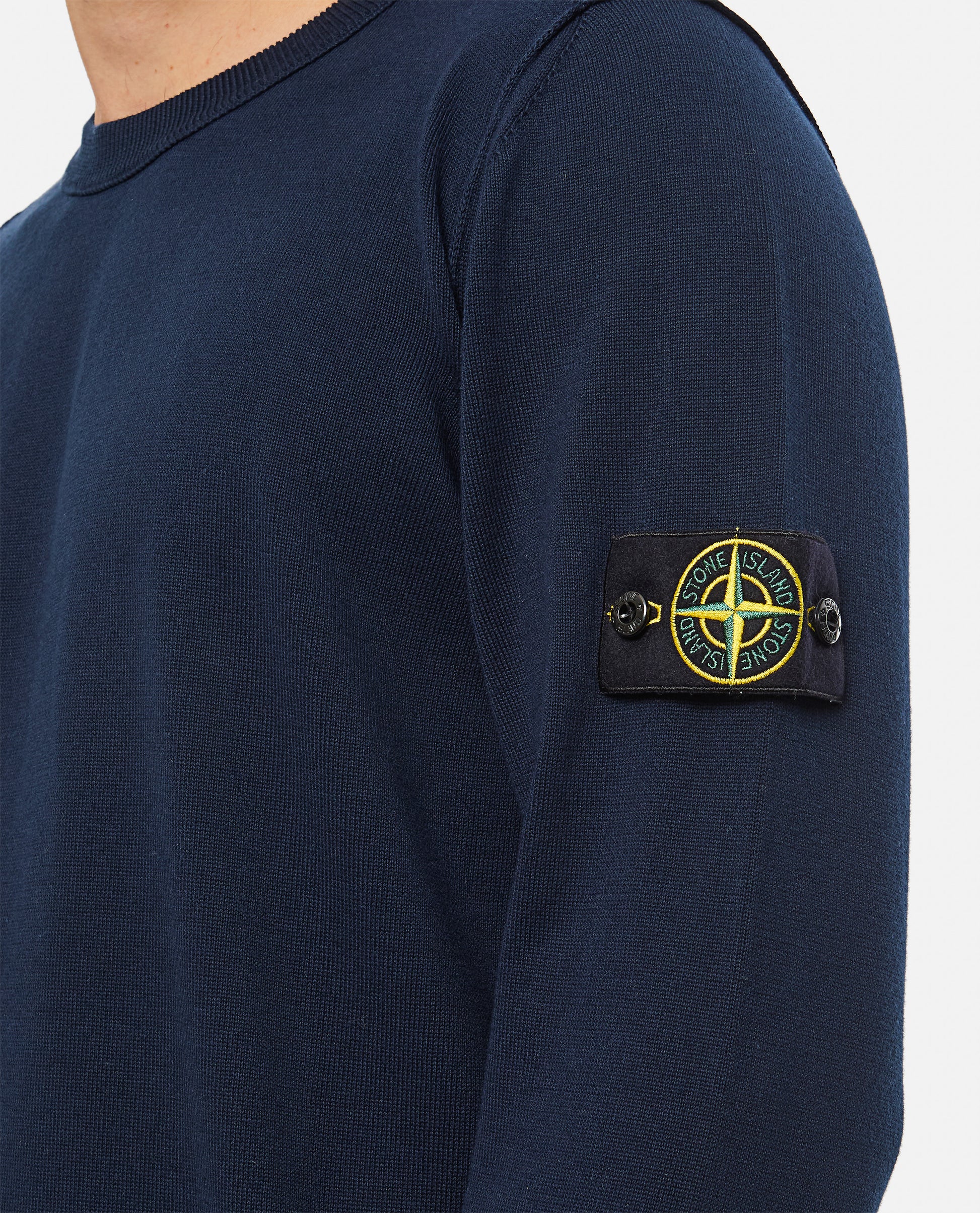 Stone Island Men Cotton Pullover With Logo Badge STONE ISLAND